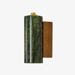 Bild in Gallery-Viewer laden, Style C green jade wall lamp with wood back and E27 socket