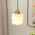 Load image into Gallery viewer, Brass Resin Petal Plug-In Pendant
