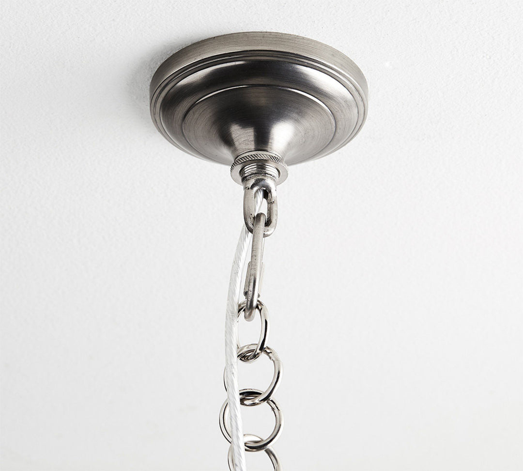 Lámpara colgante de vidrio Lawson: vidrio reciclado y lechoso con detalles en bronce