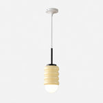Bild in Gallery-Viewer laden, Iron Pendant Lamp with Ribbed Shade - Cream Style Light for Bedroom