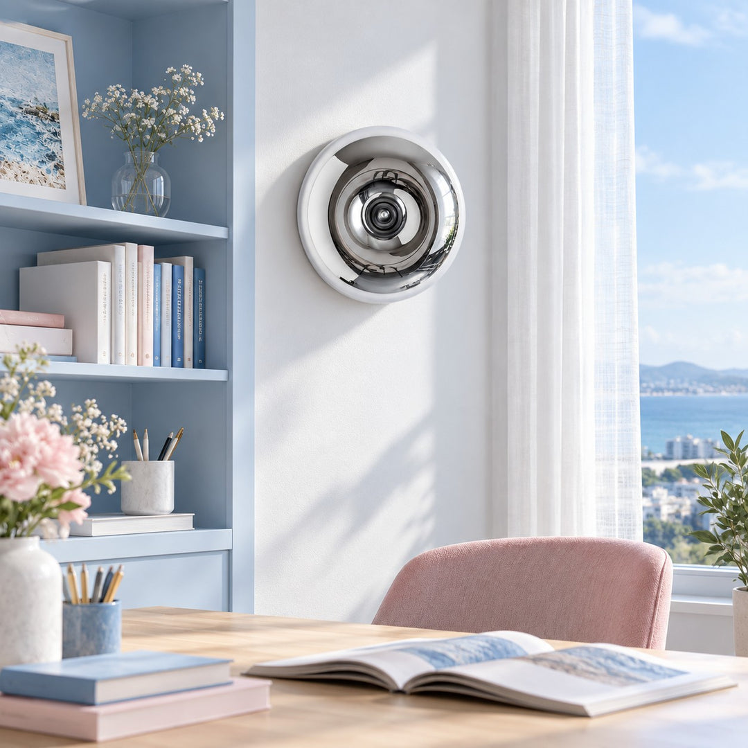 Round Disc Centre Button Blown Glass Wall Light