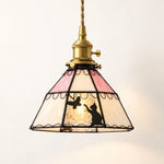 Charger l'image dans la visionneuse de galerie, Cat and Butterfly Stained Glass Pendant Light