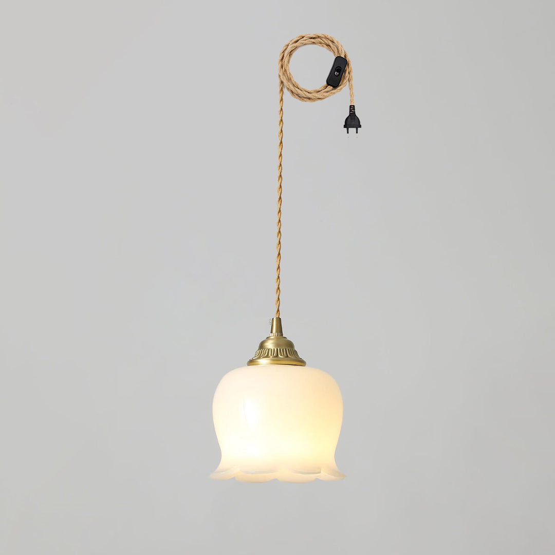 Brass Resin Petal Plug-In Pendant