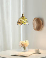 Bild in Gallery-Viewer laden, Brass Stained Glass Plug-In Pendant