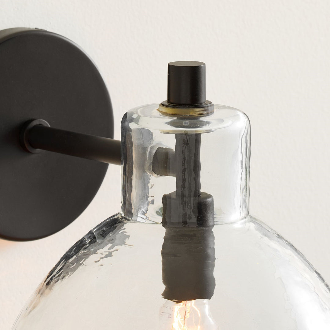 Applique double en verre recyclé Glavira - Éclairage mural d'intérieur en laiton