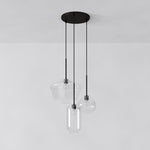 Load image into Gallery viewer, Merin Mixed Sculpture Glass and Metal Triple Chandelier
