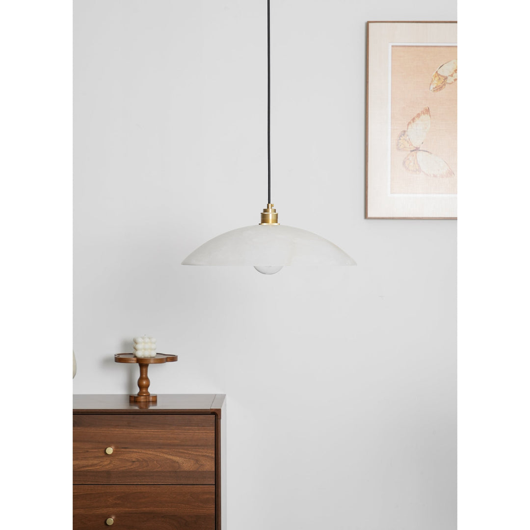 Natural Stone Plug-In Swag Pendant Light