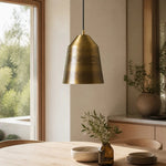 Load image into Gallery viewer, Compact brass pendant lamp in a styled room