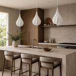 Bild in Gallery-Viewer laden, White Spiraling Polymer Teardrop Pendant Light