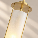 Charger l'image dans la visionneuse de galerie, Brass Rippled Frosted Glass Pendant Light
