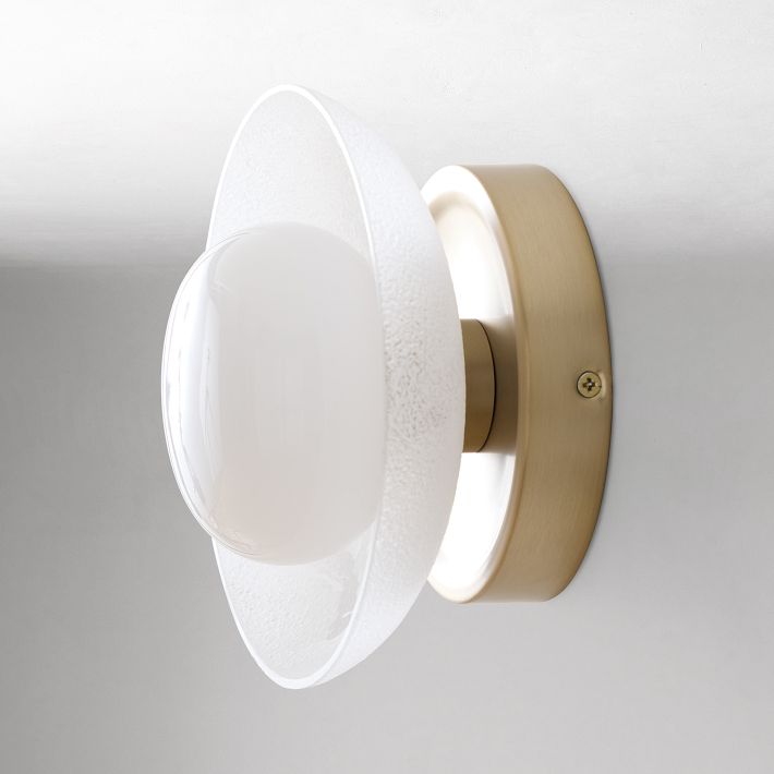Elorina Bowl Wall Sconce – Elegant Brass And Glass Round Wall Fixture