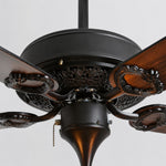 Cargar imagen en el visor de la Galería, Konoha and Banana Leaf Wooden Ceiling Fan Light