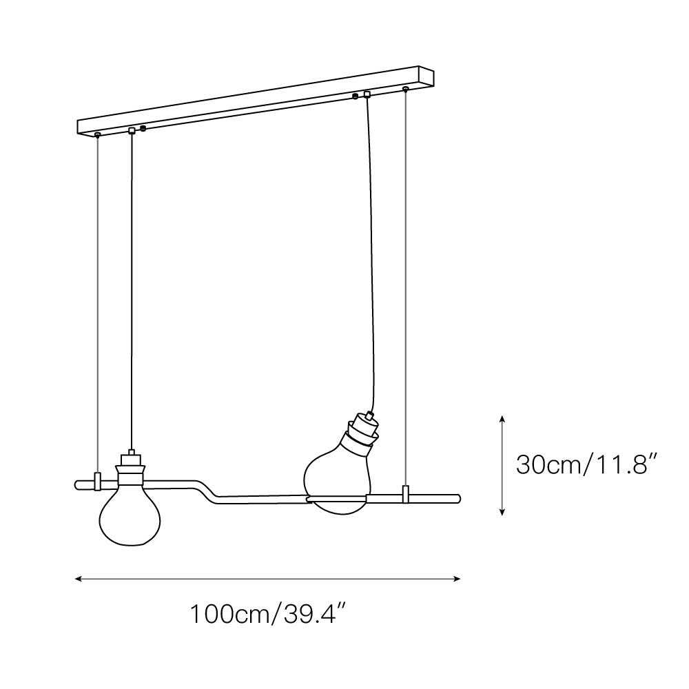 Lampe à suspension en verre et corde de chanvre