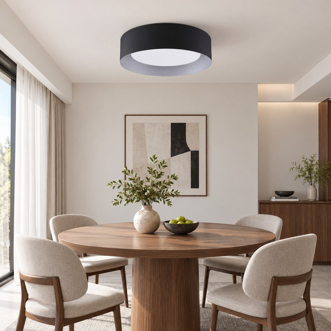 Close Ceiling Diffused Shade Metal Canopy Semi-Flush Mount