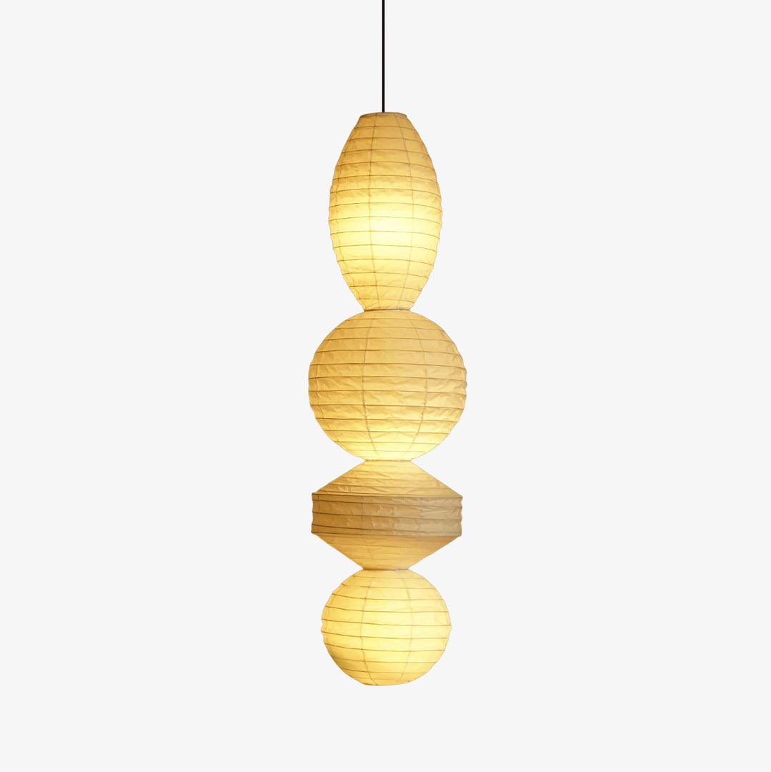 Stacked Ribbed Paper Swag Pendant Light