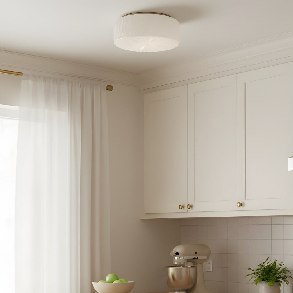 Plafonnier minimaliste Mistaro en verre - Design affleurant pour salon et chambre