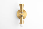 Cargar imagen en el visor de la Galería, Pyralis Cone Art Deco Wall Light - Multi-Directional Sconce for Vanity or Wall
