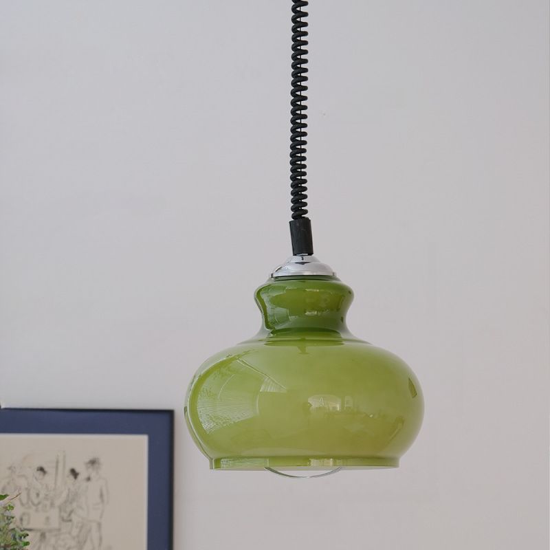 Lunea Nordische Verstellbare Retro Creme Glas Pendelleuchte