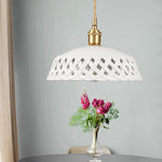 Bild in Gallery-Viewer laden, Woven Ceramic Brass Swag Pendant Light