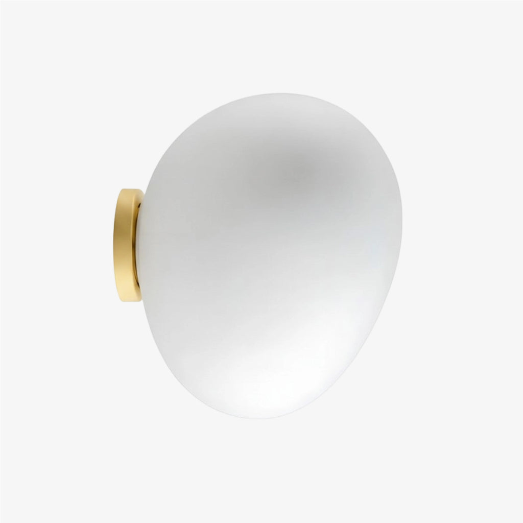 Lámpara de pared y techo con silueta de guijarro orgánico Stonea, luz de vidrio contemporánea para el hogar N16