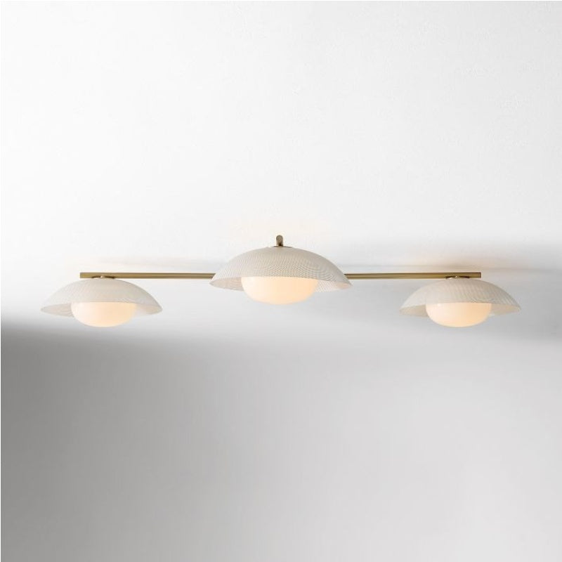 Lámpara de techo empotrada Elorina de 3 luces de vidrio y metal: una elegante luminaria para espacios modernos.