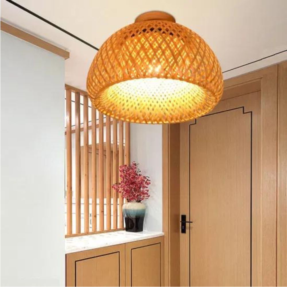 Plafonnier en bambou Refuge Lumineux