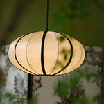 Bild in Gallery-Viewer laden, Black Metal White Fabric Plug-In Swag Pendant