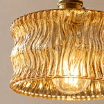 Cargar imagen en el visor de la Galería, Amber wavy glass shade detail
