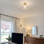 Load image into Gallery viewer, Lumivelle Sculptural Flush Mount Light – Modern Glass Ceiling Lamp
