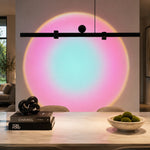 Cargar imagen en el visor de la Galería, Lámpara colgante lineal para comedor con luz de lavado de pared