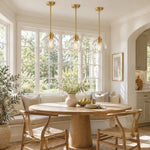 Load image into Gallery viewer, Clear Glass Globe Pendant with one to three items and three styles - New2609-1024634 interior scene