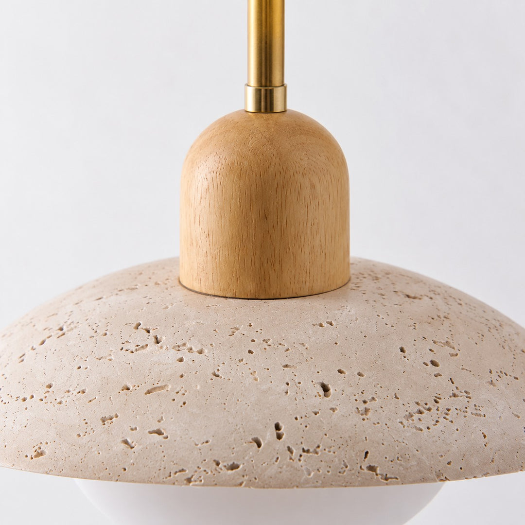Travertine Disc Plug-In Wall Lamp