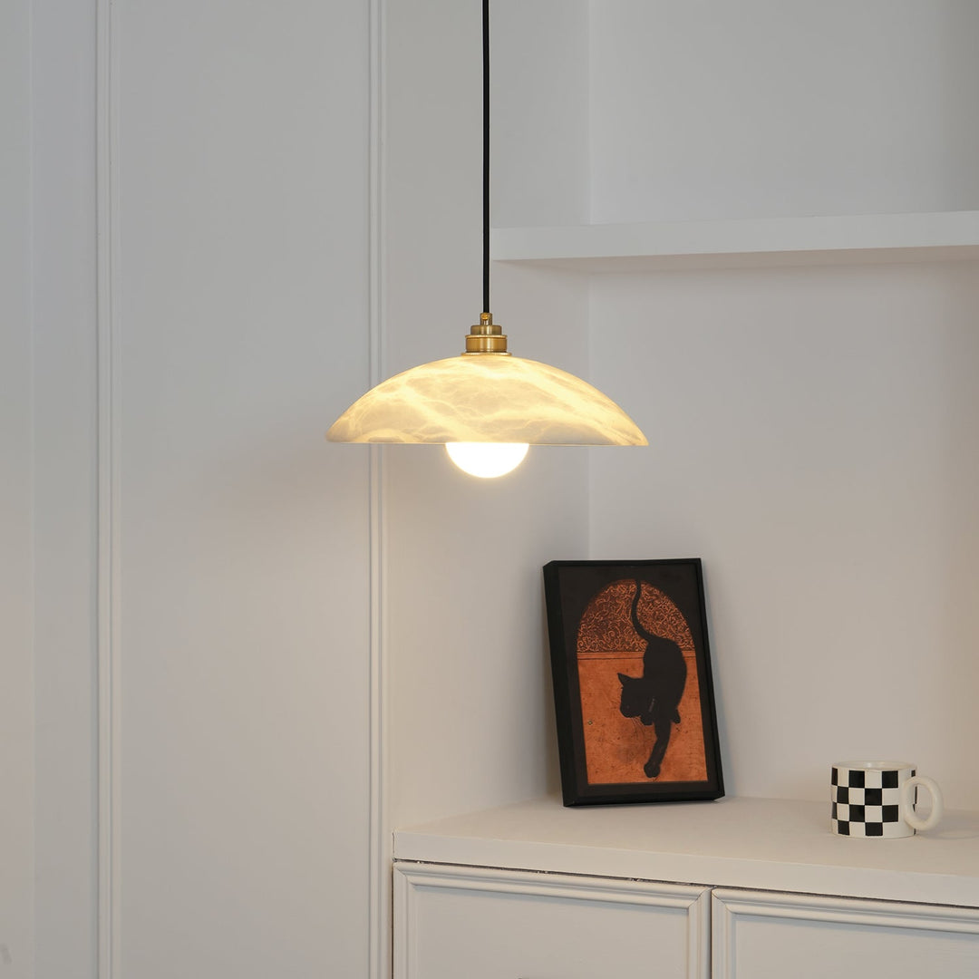 Natural Stone Plug-In Swag Pendant Light