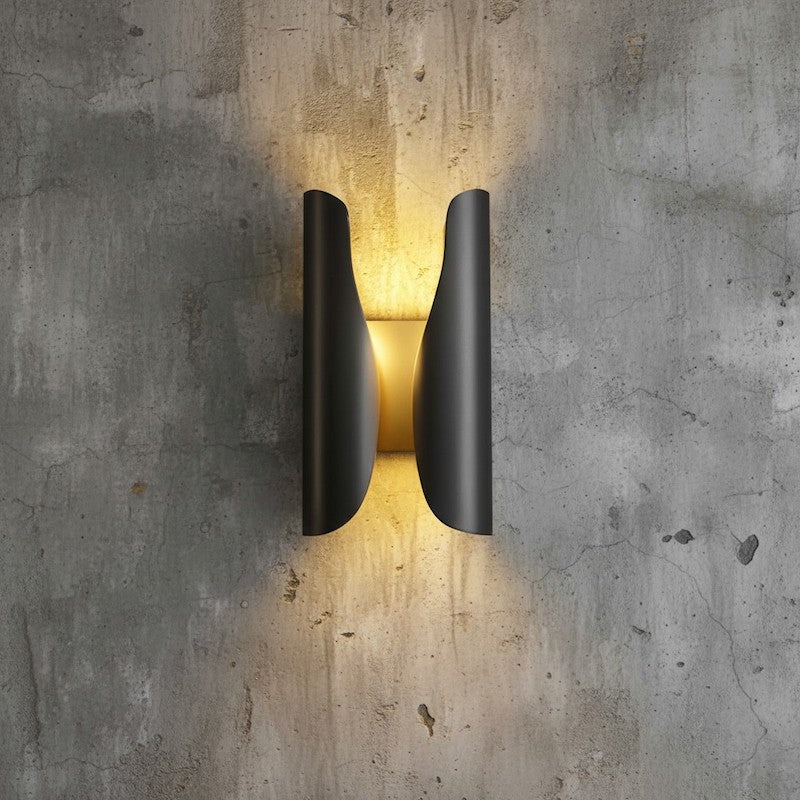 Aplique de Pared Artístico Escultural Auregon – Lámpara de Pared de Metal Enrollado Abstracto para Pasillo o Sala de Estar