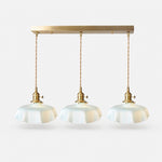 Charger l'image dans la visionneuse de galerie, Vintage scalloped opaline glass pendant light view 6