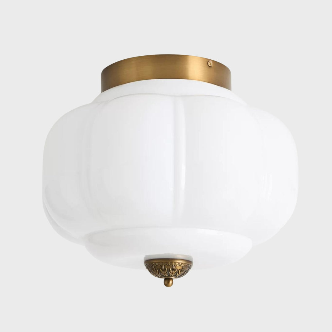 Lámpara de techo empotrada Eloise de cristal lechoso: iluminación de acento moderna con pantalla de cristal artístico 