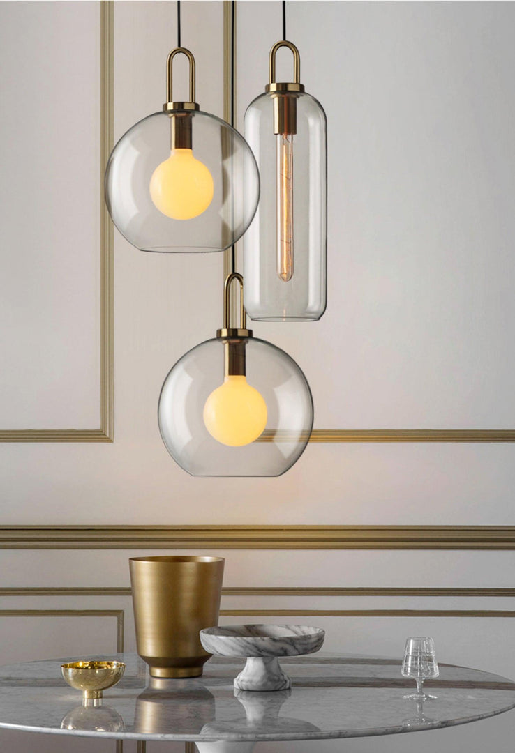 Copper-Plated Glass Plug-In Swag Pendant