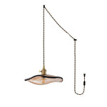Charger l'image dans la visionneuse de galerie, Amber Floral Glass Brass Swag Pendant