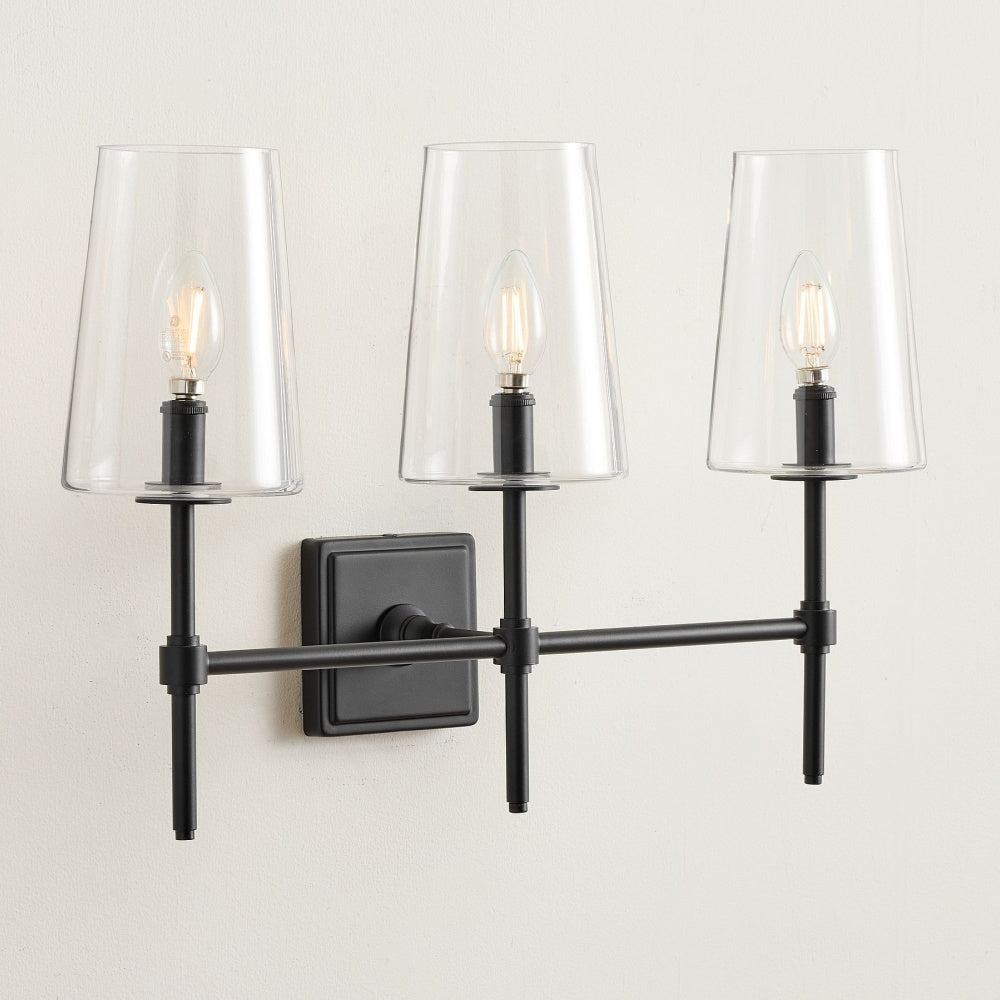 Derlina Clear Glass Sconce - Elegant Single To Triple Vanity Sconce