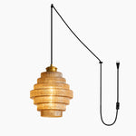 Bild in Gallery-Viewer laden, Ridged Glass Plug-In Pendant Light