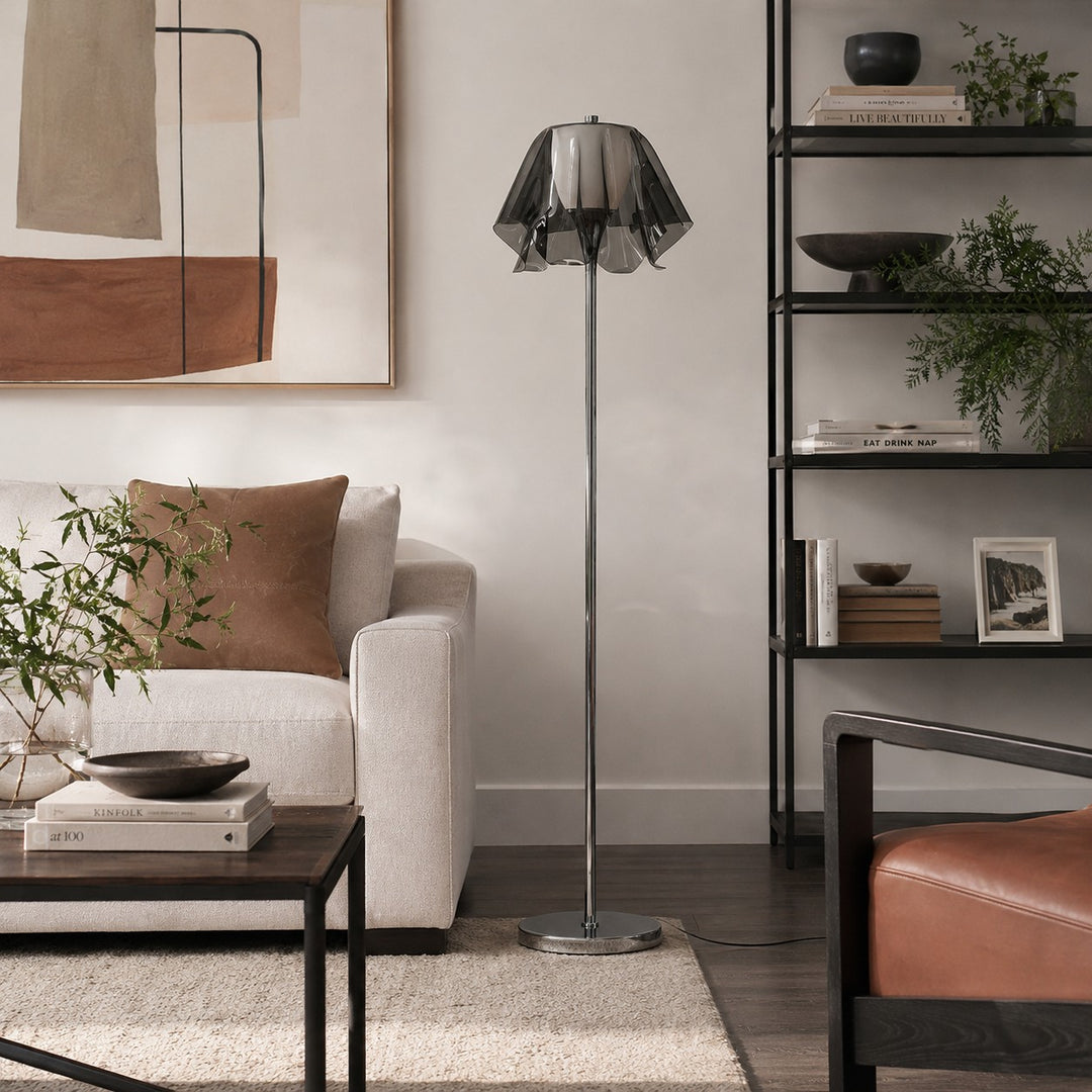 Lámpara de pie Bauhaus de acrílico con diseño floral para salas de estar