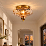Charger l'image dans la visionneuse de galerie, Modern Farmhouse 2-Light Hammered Water Glass Flush Mount Ceiling Light