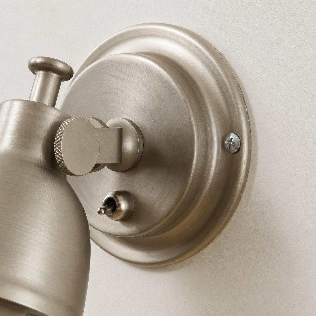 Brushed Nickel Adjustable Reading Wall Light