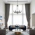 Cargar imagen en el visor de la Galería, Lámpara de araña de cristal con estructura metálica moderna Crystallis - Iluminación lujosa para sala de estar