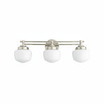 Bild in der Galerieansicht laden, Opalume Glass Art Deco Vanity Light - Bathroom Wall Sconce with White Glass Shades
