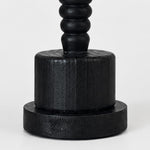 Cargar imagen en el visor de la Galería, Lámpara de mesa de madera negra vintage con pantalla de tela blanca