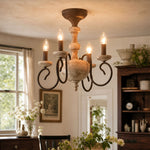 Cargar imagen en el visor de la Galería, warm lit dining room scene with four light chandelier