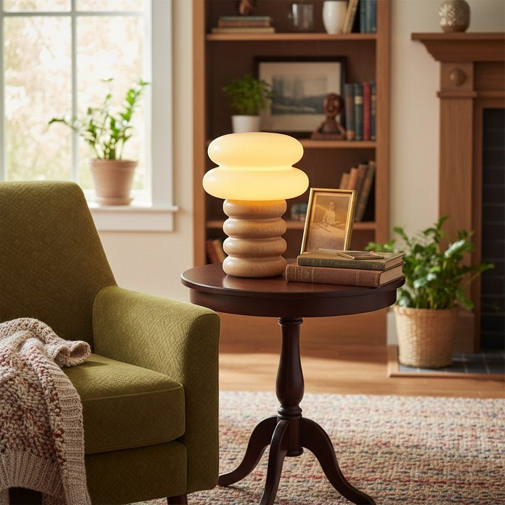 Lampe de table d'appoint dôme géométrique Auralume - Design scandinave pour bureau de lecture ou coin salon