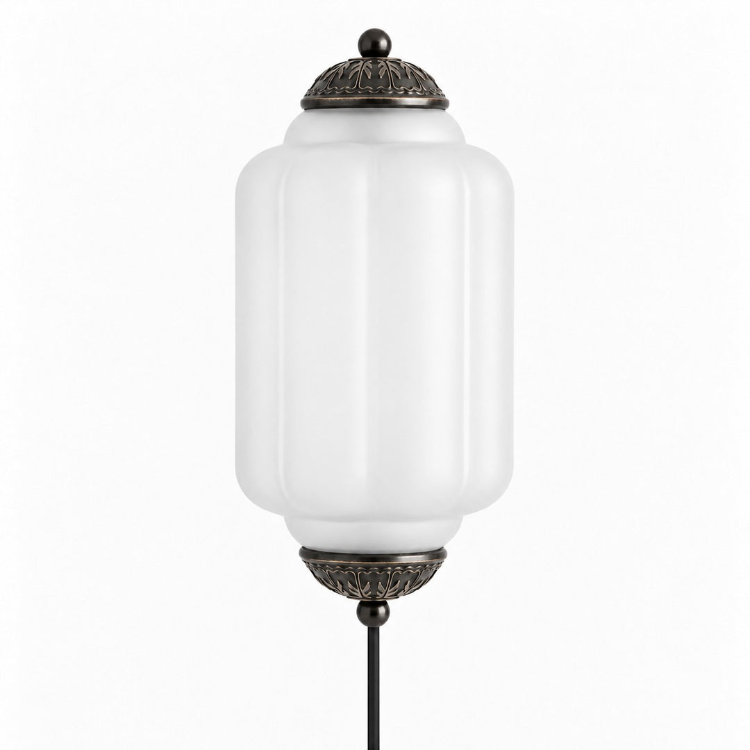 Eloise fluted milk-glass plug-in wall sconce