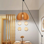 Bild in Gallery-Viewer laden, Rounded Wood Slat Swag Pendant Light